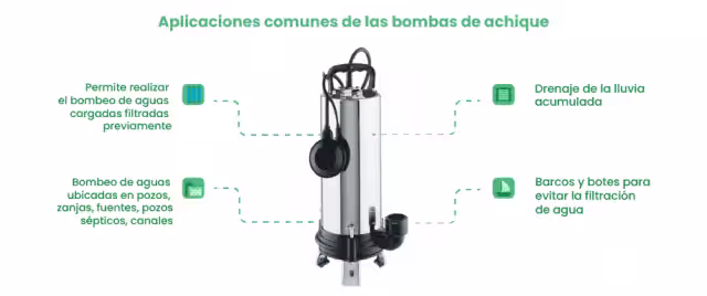 Aplicaciones comunes de la bomba de achique de agua