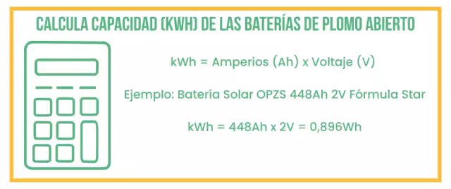 Calcular capacidad de las baterías de plomo abierto
