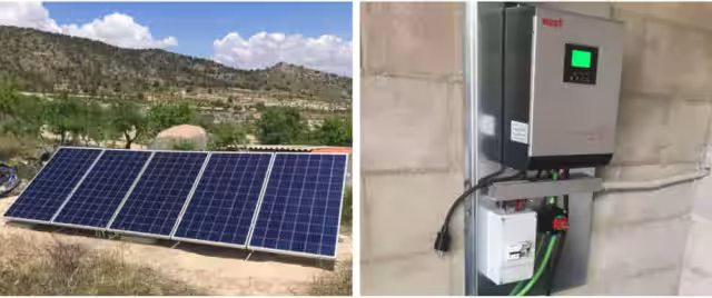 Paneles solares Talesun junto con el inversor