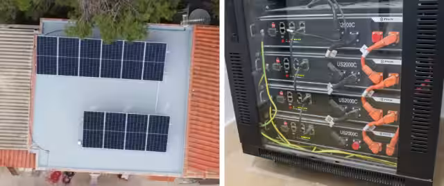 Instalación aislada Valencia con Voltronic y Pylontech