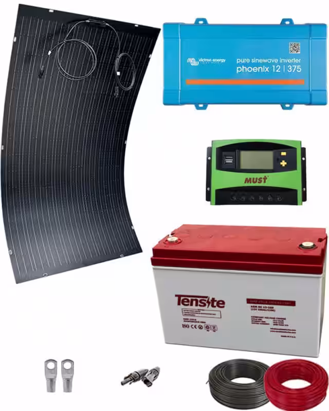 Kit Panel Solar 300W 12V 1000Whdia con batería AGM