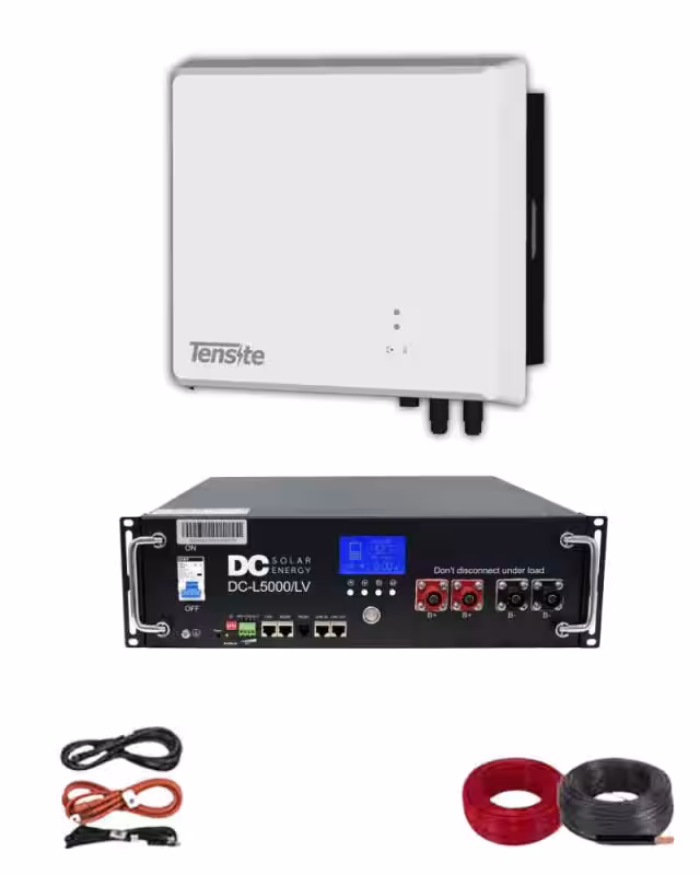 Kit SAI UPS con Inversor Híbrido 3kW Tensite y 1 ud Batería Litio 5kWh 48V DC Solar Energy