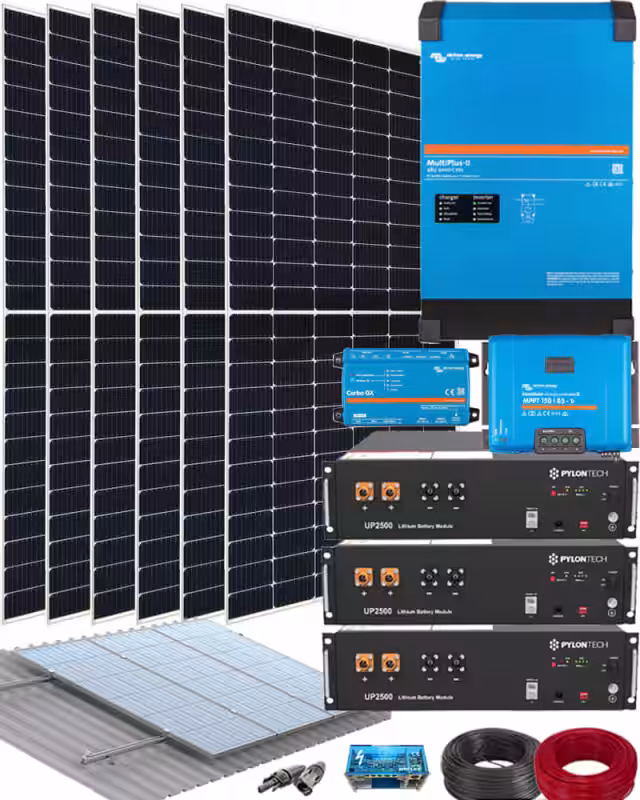 Kit Solar Instalacion Aislada 5000W 24V 11200Whdia Victron Pylontech