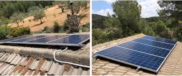 Paneles solares y estructura tipo KHT