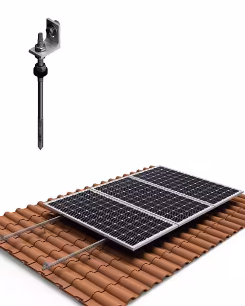 Estructura Cubierta Tejas 1 Panel Solar con varilla 01V