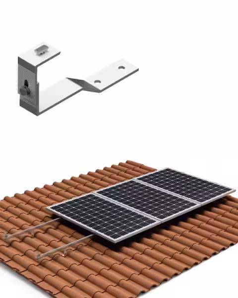 Estructura Cubierta Tejas 3 Paneles Solares con salvatejas 02V