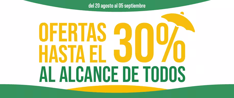 Ofertas hasta el 30% al alcance de todos