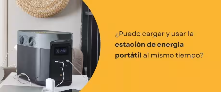 ¿Puedo cargar y usar la estación de energía portátil al mismo tiempo?