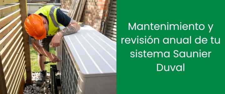 Mantenimiento y revisión anual de tu sistema Saunier Duval